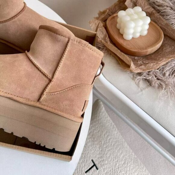 UGG Womens classic ultra mini platform boots Chestnut - Picture 4 of 6